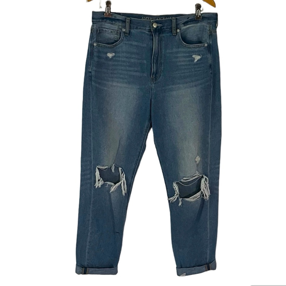 American Eagle Outfitters Distressed Mom Jeans Size 12 Long